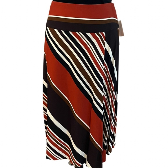 Etcetera Dresses & Skirts - Etcetera Bias striped Asymmetric Hem skirt NWT